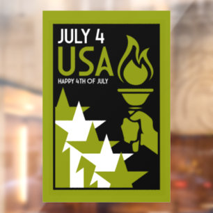 American Independance Day Window Cling