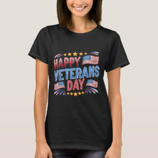 American Independence Day 4th July Happy Veterans T-Shirt