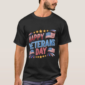 American Independence Day 4th July Happy Veterans T-Shirt