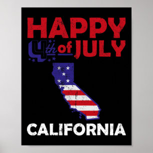 American Independence Day 4th July Veteran Califor Poster