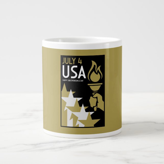 American Independence Day Large Coffee Mug (Front)