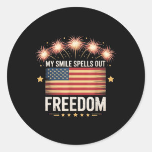 American Independence Day Men Women. 4th Of July  Classic Round Sticker