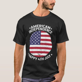 American Independence Happy 4th July Vintage Men W T-Shirt