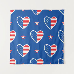 American Independence: Patriotic Vintage Pattern Tapestry