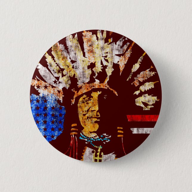 American Indian 2 Inch Round Button (Front)