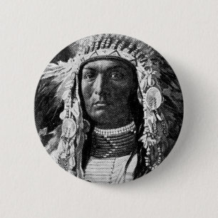 American Indian Chief 2 Inch Round Button