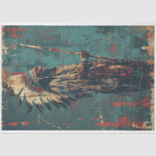 American Indian Chief Digital Art Series Decoupage Tissue Paper