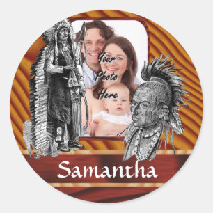American Indian chiefs Classic Round Sticker