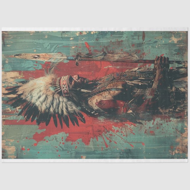 American Indian Heritage Chief Decoupage  Tissue Paper (Front)