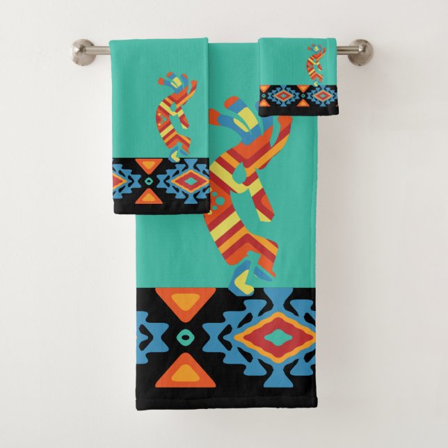American Indian Kokopelli Bath Towel Set (Insitu)
