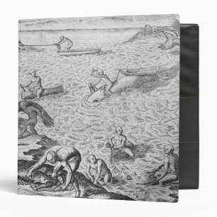 American Indian method of whaling, from an account Binder