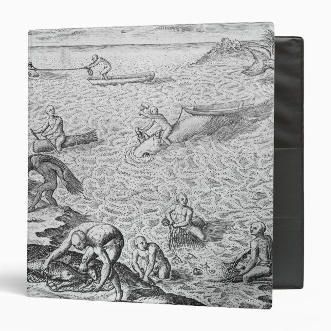 American Indian method of whaling, from an account Binder (Front/Inside)