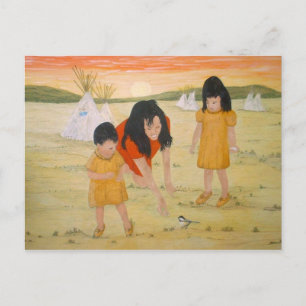 American Indian Mother with Daughters Postcard