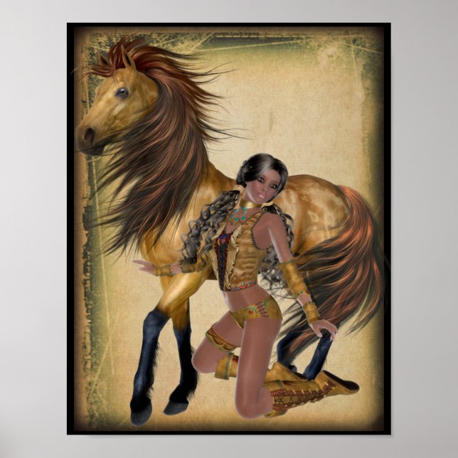 American Indian Princess and Horse Poster (Front)