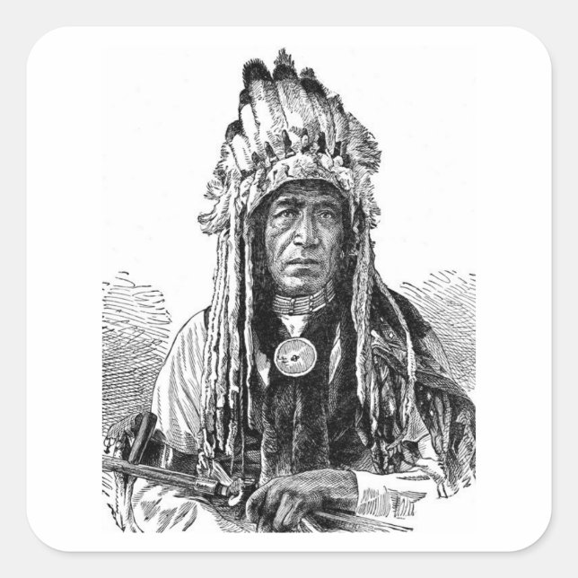 American Indian Square Sticker (Front)