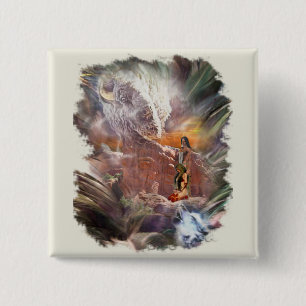 American Indian Wedding Night Vignette 2 Inch Square Button