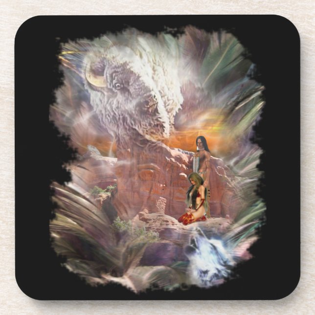 American Indian Wedding Night Vignette Coaster (Front)