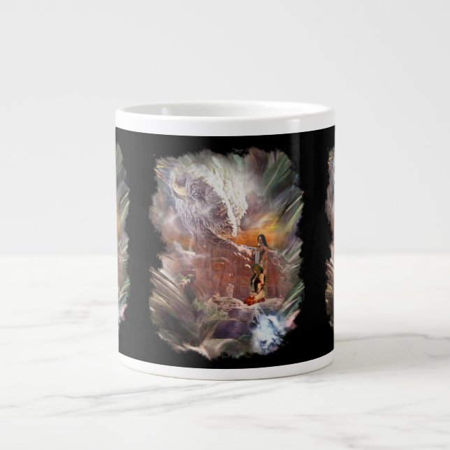 American Indian Wedding Night Vignette Large Coffee Mug (Front)