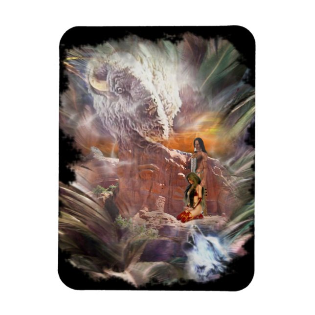 American Indian Wedding Night Vignette Magnet (Vertical)