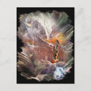 American Indian Wedding Night Vignette Postcard