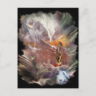 American Indian Wedding Night Vignette Postcard