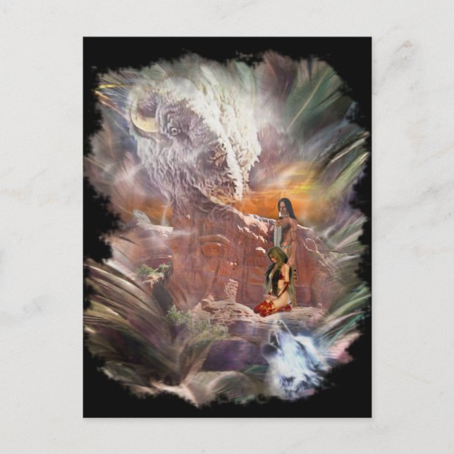 American Indian Wedding Night Vignette Postcard (Front)