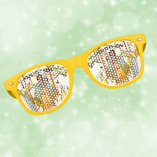 American Indian Woman Bow Arrow in Woods Waterfall Retro Sunglasses