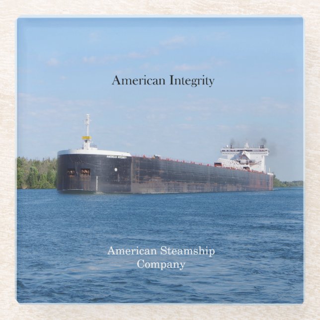 American Integrity glass coaster (Front)