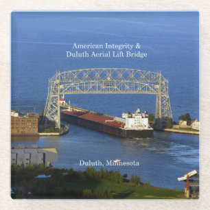 American Integrity in Duluth glass coaster