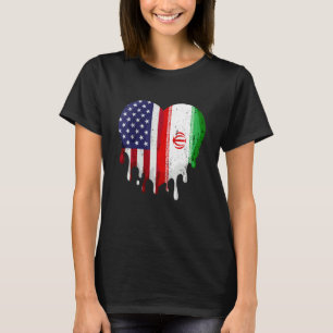 American Iranian Heritage Month Iran Flag Heart T-Shirt