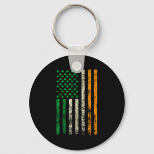 American Ireland Flag Shamrock Irish Patricks Day  Keychain