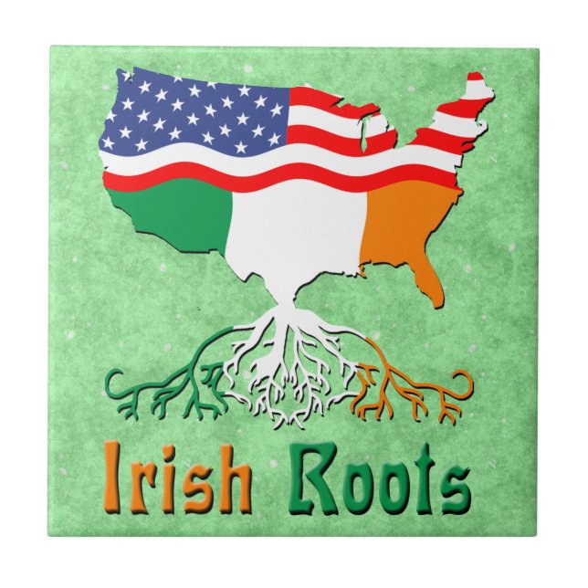 American Irish Roots Ceramic Tile (Front)
