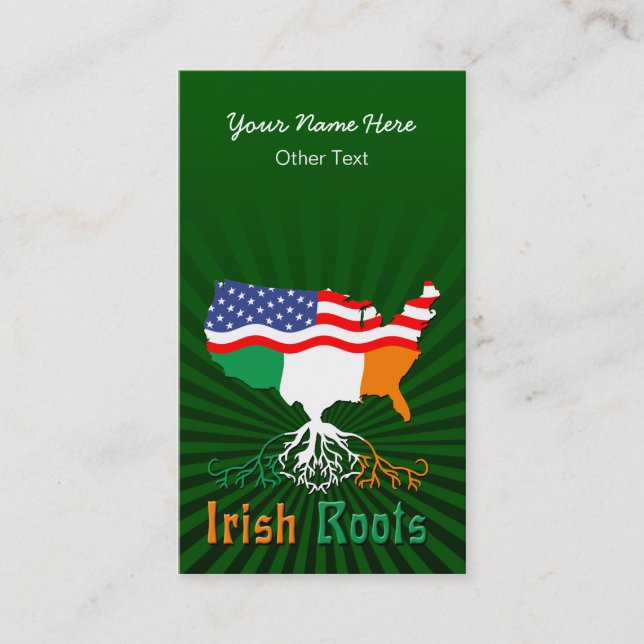 American Irish Roots Custom Business Cards (Front)