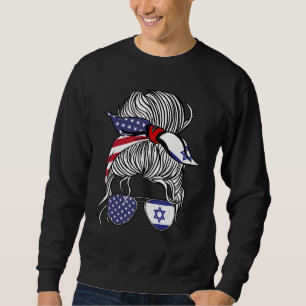 American Israeli Patriot Flag Women Girl Israel Gr Sweatshirt