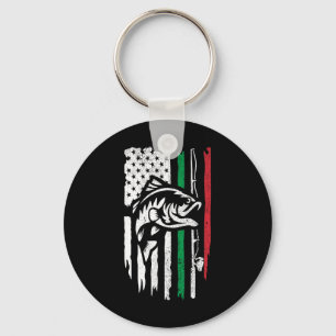 American Italian Byss Fishing Flag For Fisherman I Keychain