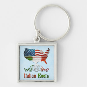 American Italian Roots Keychain