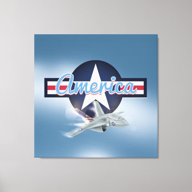 American Jet Fighter Canvas Print (Front)