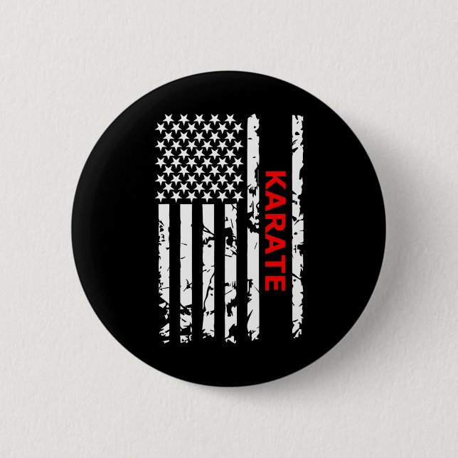 American Karate  2 Inch Round Button (Front)