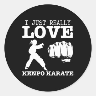 American Kenpo Girl Coach I Just Really Love Kenpo Classic Round Sticker