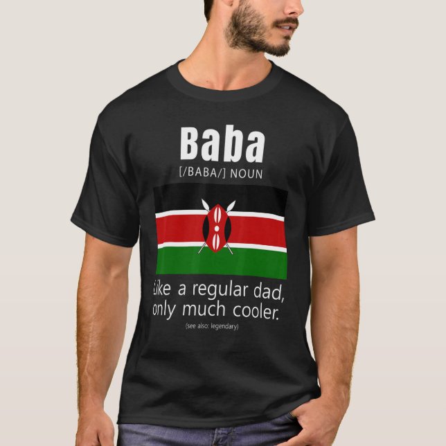 American Kenyan Patriot Flag Fathers Day Kenya Dad T-Shirt (Front)