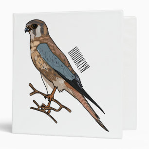 American kestrel bird cartoon illustration  binder