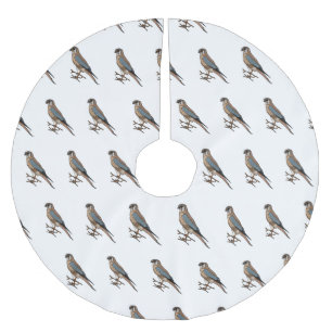 American kestrel bird cartoon illustration  brushed polyester tree skirt