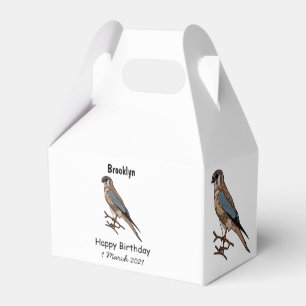 American kestrel bird cartoon illustration favor box