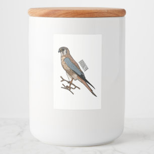 American kestrel bird cartoon illustration food label
