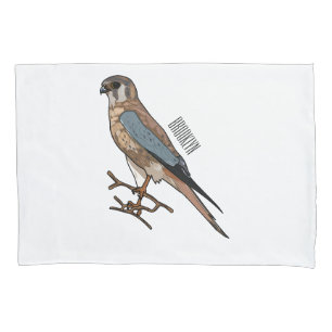 American kestrel bird cartoon illustration pillowcase