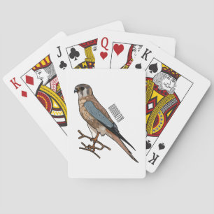American kestrel bird cartoon illustration  playing cards