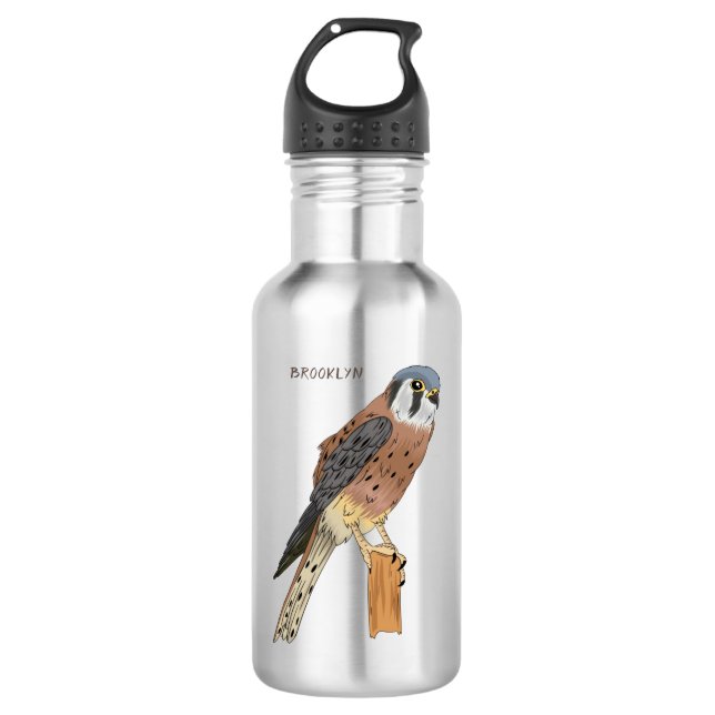 American Kestrel bird illustration 532 Ml Water Bottle (Front)