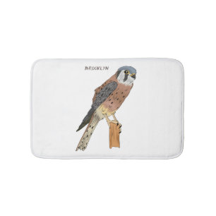 American Kestrel bird illustration  Bath Mat