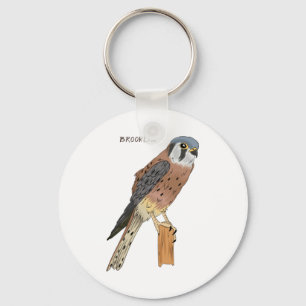 American Kestrel bird illustration Keychain