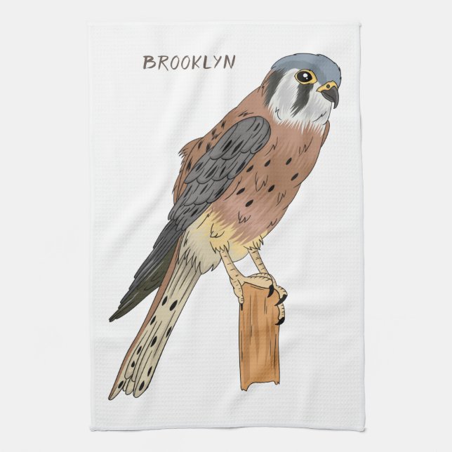 American Kestrel bird illustration Kitchen Towel (Vertical)